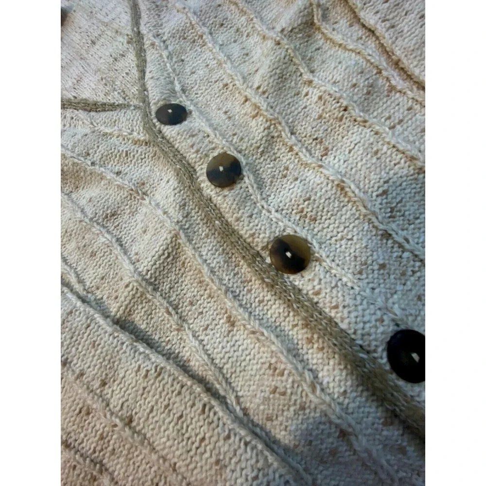 vintage tony lambert design mens sweater cardigan beige cream cotton NWT XL USA